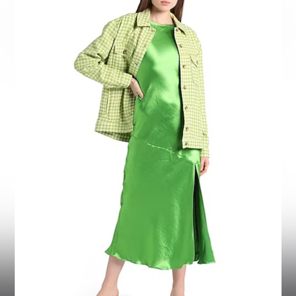 Topshop Gingham Bouclé Shacket + Matching Pants, in Green - Picture 3 of 6